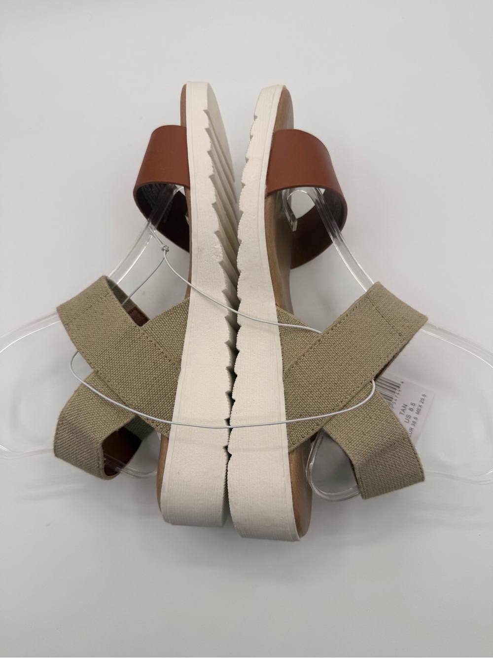 Kensie Everlee Comfort Sandals Brown Beige Crisscross Platform Slides Casual - Picture 9 of 13